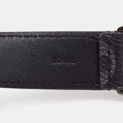  Louis Vuitton Monogram Eclipse Hockenheim Leather Gunmetal Tone Bracelet 21