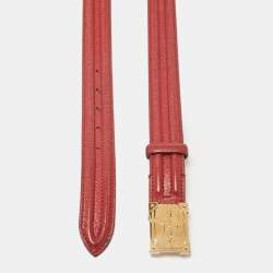 Louis Vuitton Red Leather Pandora Belt 90CM
