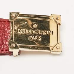 Louis Vuitton Red Leather Pandora Belt 90CM
