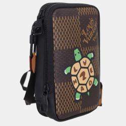 Louis Vuitton Brown Coated Canvas Giant Damier Nigo Phone Pouch