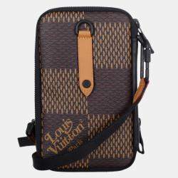 Louis Vuitton Brown Coated Canvas Giant Damier Nigo Phone Pouch