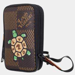 Louis Vuitton Brown Coated Canvas Giant Damier Nigo Phone Pouch