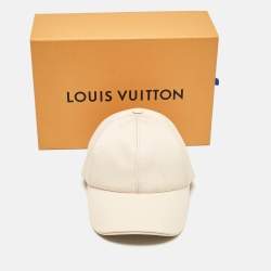 Pre Owned Louis Vuitton Beige Monogram Cotton and Leather First Cap 