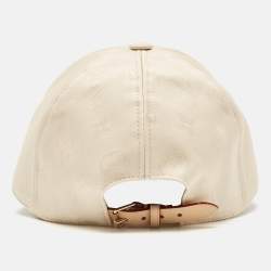 Pre Owned Louis Vuitton Beige Monogram Cotton and Leather First Cap 