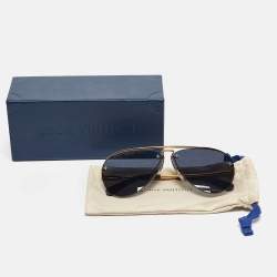 Pre Owned Louis Vuitton Grey/Gold Z1172W Monogram Grease Aviator Sunglasses