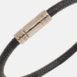 Louis Vuitton Damier Graphite Canvas Silver Tone Bracelet
