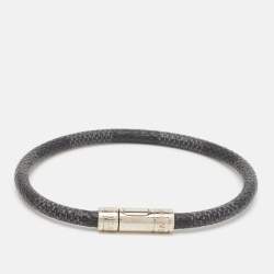 Louis Vuitton Damier Graphite Canvas Silver Tone Bracelet