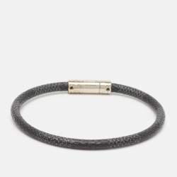 Louis Vuitton Damier Graphite Canvas Silver Tone Bracelet