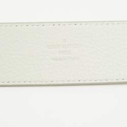 Pre Owned Louis Vuitton White Leather LV Prism Initiales Belt 95 CM