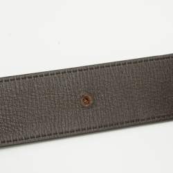 Pre Owned Louis Vuitton Dark Brown Leather LV Initiales Belt 100CM