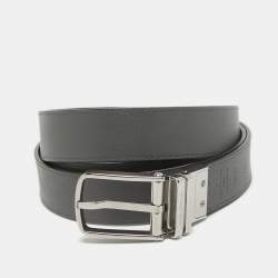 Pre Owned Louis Vuitton Black/Grey Damier Infini Leather Boston Reversible Belt 110 CM