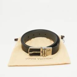 Pre Owned Louis Vuitton Black/Grey Damier Infini Leather Boston Reversible Belt 110 CM
