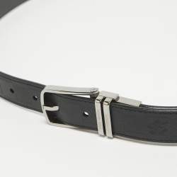 Pre Owned Louis Vuitton Black/Grey Damier Infini Leather Boston Reversible Belt 110 CM