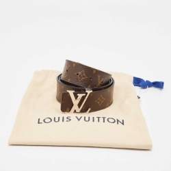 Pre Owned Louis Vuitton Monogram Canvas and Leather LV Initiales Reversible Belt 95CM