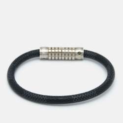 Louis Vuitton Digit Damier Coated Canvas Silver Tone Bracelet 