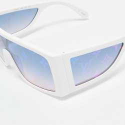 Louis Vuitton White/Blue Monogram Sideway Shield Sunglasses