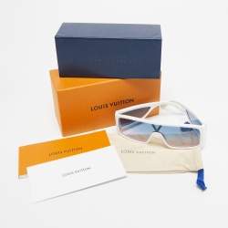 Louis Vuitton White/Blue Monogram Sideway Shield Sunglasses