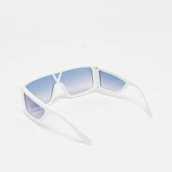 Louis Vuitton White/Blue Monogram Sideway Shield Sunglasses