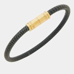 Louis Vuitton Keep It Leather Gold Tone Bracelet