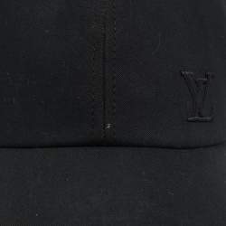 Pre Owned Louis Vuitton Black Cotton and Monogram Mesh Baseball Cap