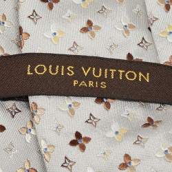 Louis Vuitton Grey Monogram Patterned Silk Tie 
