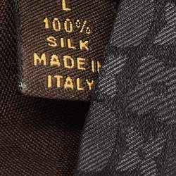 Louis Vuitton Grey/Black Monogram Print Silk Traditional Tie