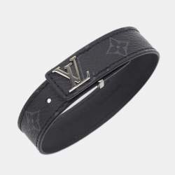 Louis Vuitton LV Slim Canvas Silver Tone Bracelet