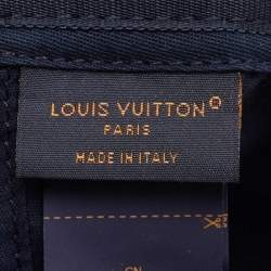 مملوكة مسبقًا Louis Vuitton Navy Blue Wool and Leather LV Varsity Cap M