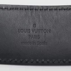 مملوكة مسبقًا حزام لوي فيتون إينشيالز LV كانفاس دامييه غرافيت 95 سم