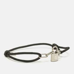 Pre Owned Louis Vuitton Lockit X Virgil Abloh Enamel Titanium Cord Bracelet