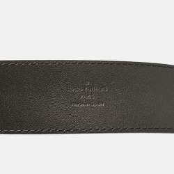 Louis Vuitton Black Leather LV Initiales Flags Belt 100CM
