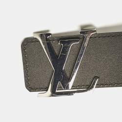 مملوكة مسبقًا Louis Vuitton Black/Dark Brown Leather LV Initiales Reversible Belt 100CM