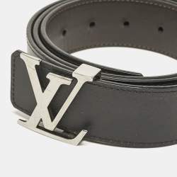 مملوكة مسبقًا Louis Vuitton Black/Dark Brown Leather LV Initiales Reversible Belt 100CM