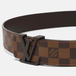 Pre Owned Louis Vuitton Damier Ebene Canvas LV Initiales Belt 95CM
