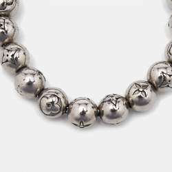Louis Vuitton Monogram Beads Silver Tone Bracelet