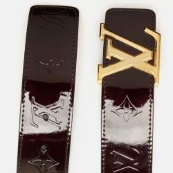 Pre Owned Louis Vuitton Amarante Monogram Vernis LV Initiales Belt 85CM