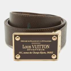 Louis Vuitton Damier Ebene Canvas Inventeur Reversible Belt 85CM