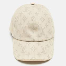 Pre Owned  Louis Vuitton Cream Monogram Canvas Baseball Cap 53 CM