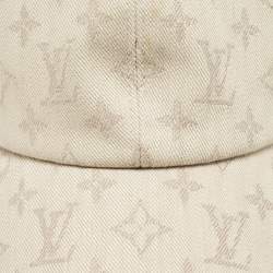 Pre Owned  Louis Vuitton Cream Monogram Canvas Baseball Cap 53 CM