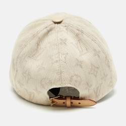 Pre Owned  Louis Vuitton Cream Monogram Canvas Baseball Cap 53 CM