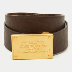 Louis Vuitton Damier Ebene Canvas Inventeur Reversible Belt 95CM