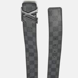 Pre Owned Louis Vuitton Damier Graphite Canvas LV Initiales Belt 105CM