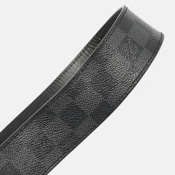 Pre Owned Louis Vuitton Damier Graphite Canvas LV Initiales Belt 105CM