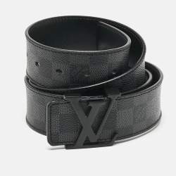 Pre Owned Louis Vuitton Damier Graphite Canvas LV Initiales Belt 105CM