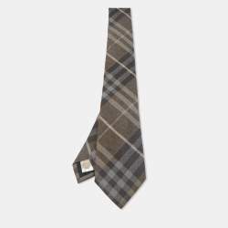 Louis Vuitton Grey Silk Checks Classic Tie 