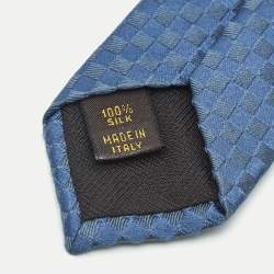 Pre Owned Louis Vuitton Blue Silk Damier Classic Tie 
