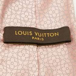 Pre Owned Louis Vuitton Pink Floral LV Jacquard Silk Tie