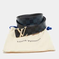 Pre Owned Louis Vuitton Damier Cobalt Canvas LV Initiales Belt 95 CM