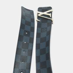 Pre Owned Louis Vuitton Damier Cobalt Canvas LV Initiales Belt 95 CM