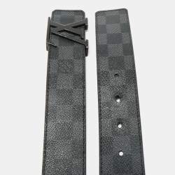 Pre Owned Louis Vuitton Damier Graphite Canvas LV Initiales Belt 90 CM